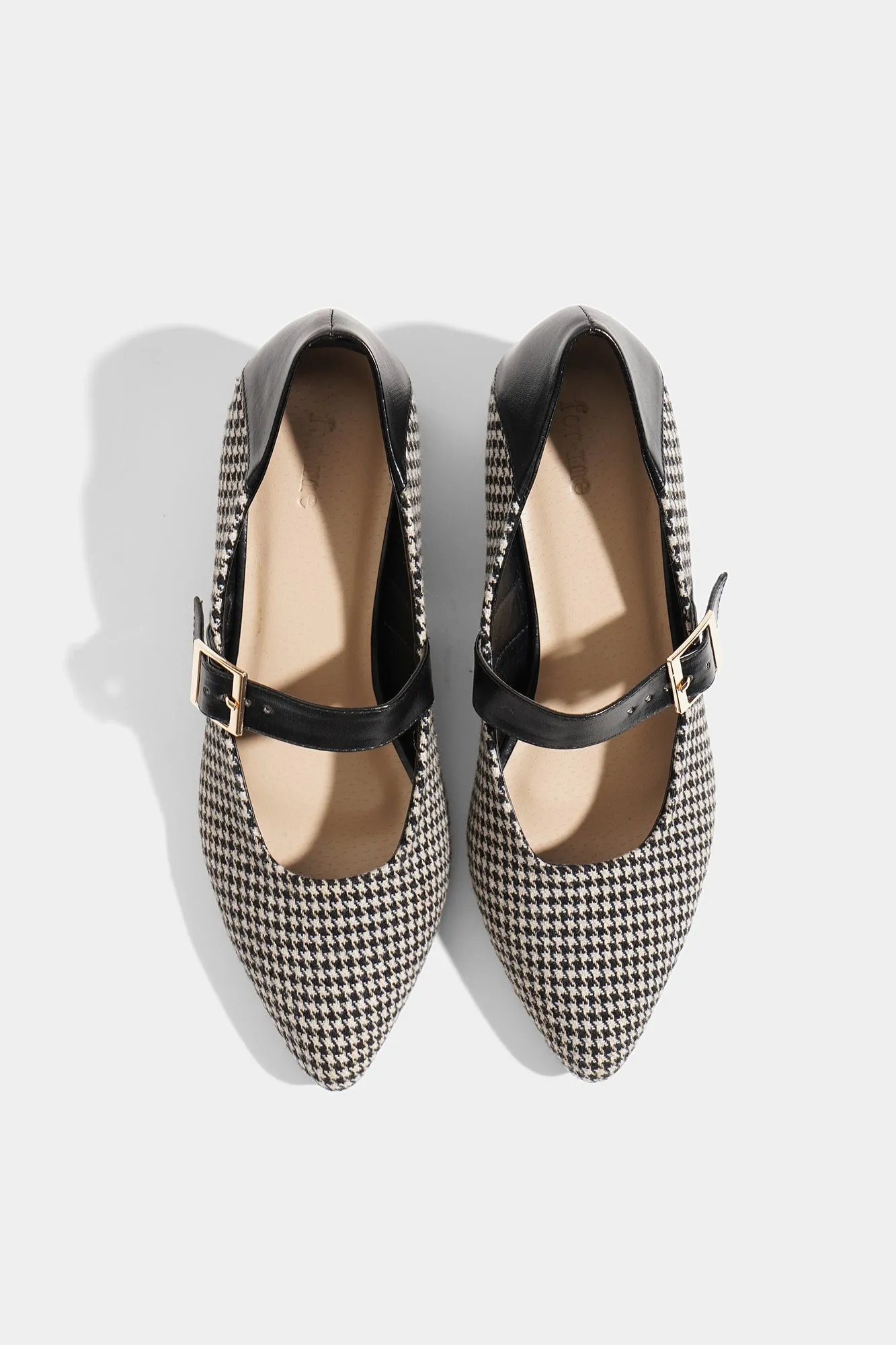 Houndstooth Pointed Toe Mules