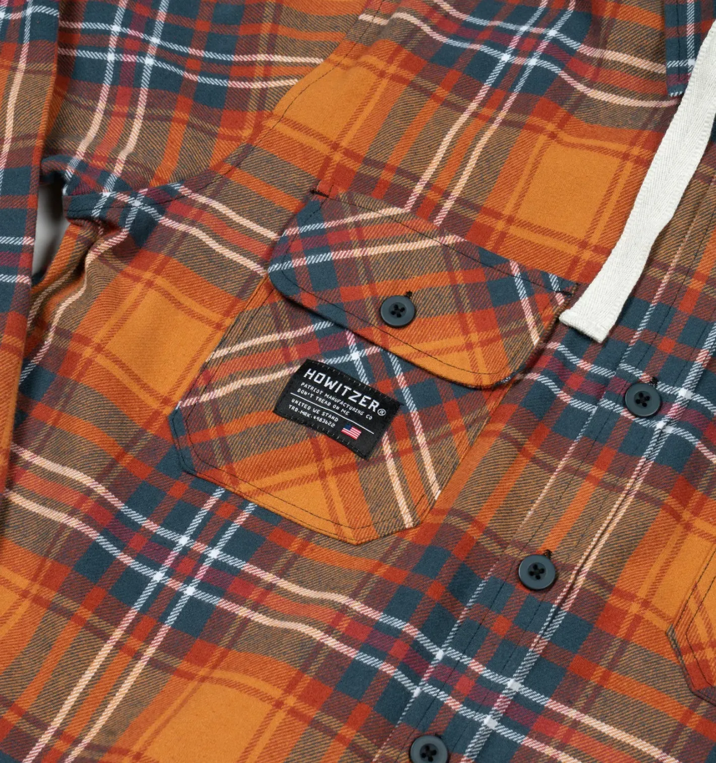 Howitzer Mag Hooded Rust and Blue Multi Flannel