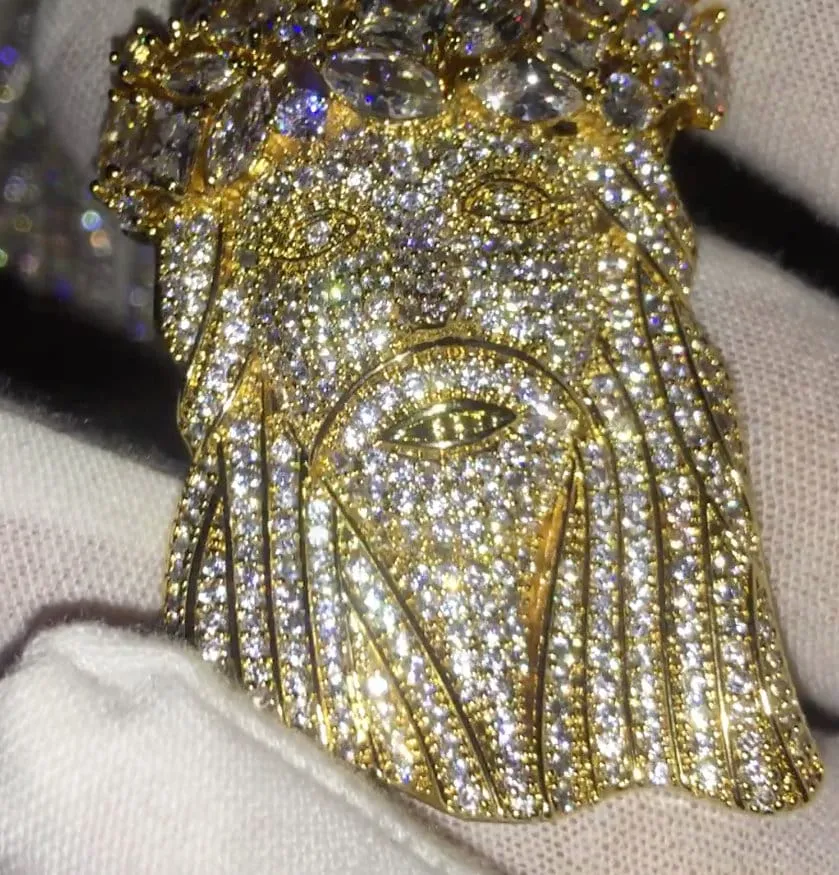 Iced Out Jesus Pendant | Jesus Piece | Jesus Head Pendant | Jesus Face Pendant | Iced Out Chain | Diamond Jesus Pendant | Iced Jesus Chain