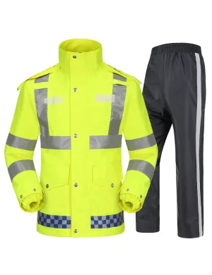 iCreek High Visibility Rain Suits Men & Women Safety Reflective Jacket and Pants