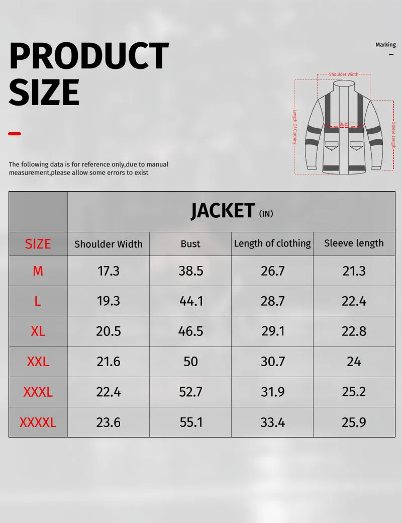 iCreek Reflective Safety Jacket for Men & Women High Visibility Rain Jacket Waterproof Raincoat Anti-Storm