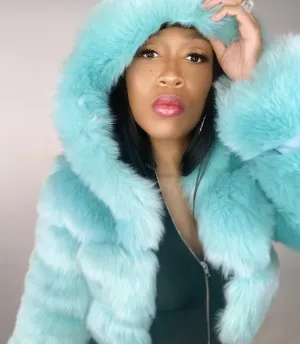 Icy Blue Faux Fur Jacket