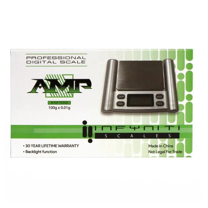 Infyniti AMP Digital Pocket Scale 100g x 0.01g W/ 100 Gram Calibration Weight - (1 Count)