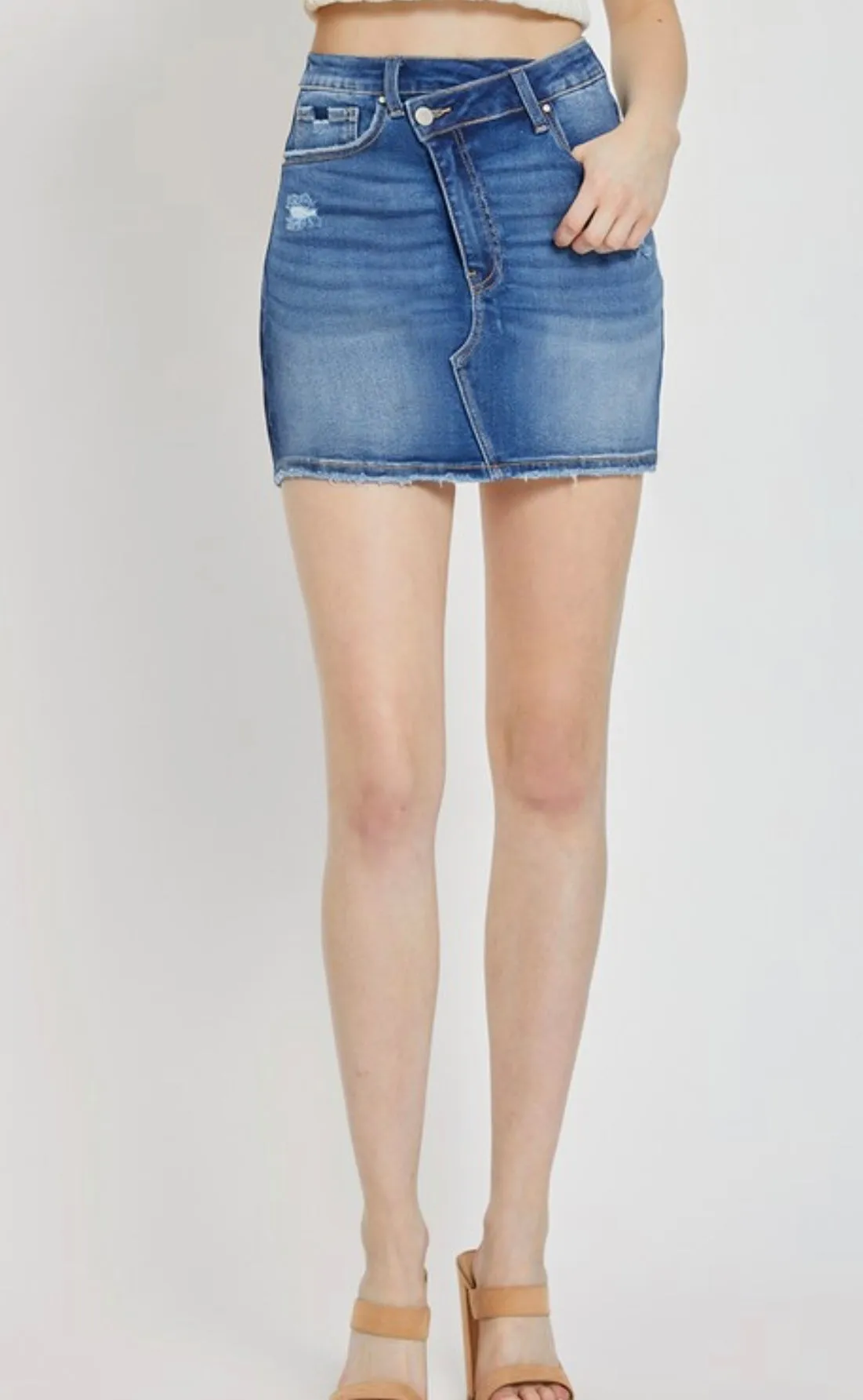 Irregular Baddie Jean Skirt