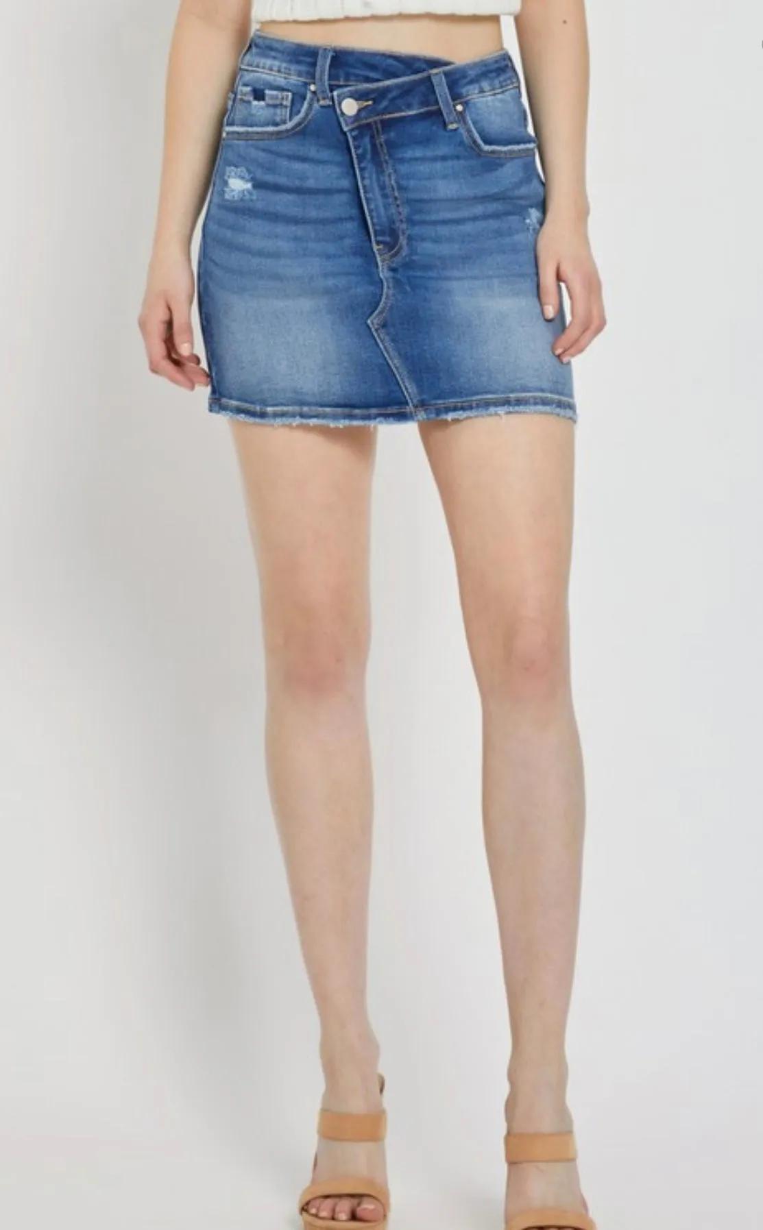 Irregular Baddie Jean Skirt
