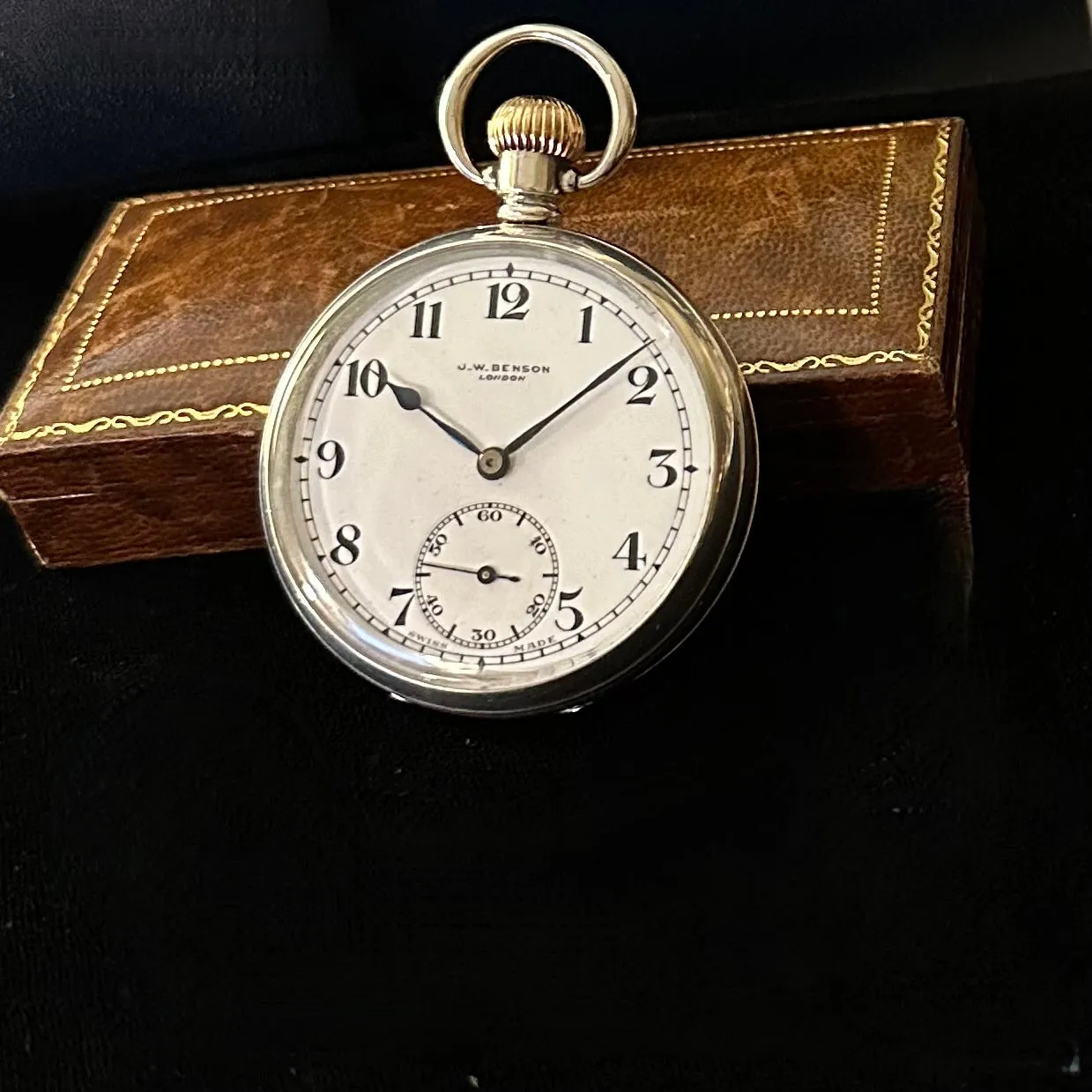 J W BENSON STERLING SILVER ENGLISH POCKET WATCH