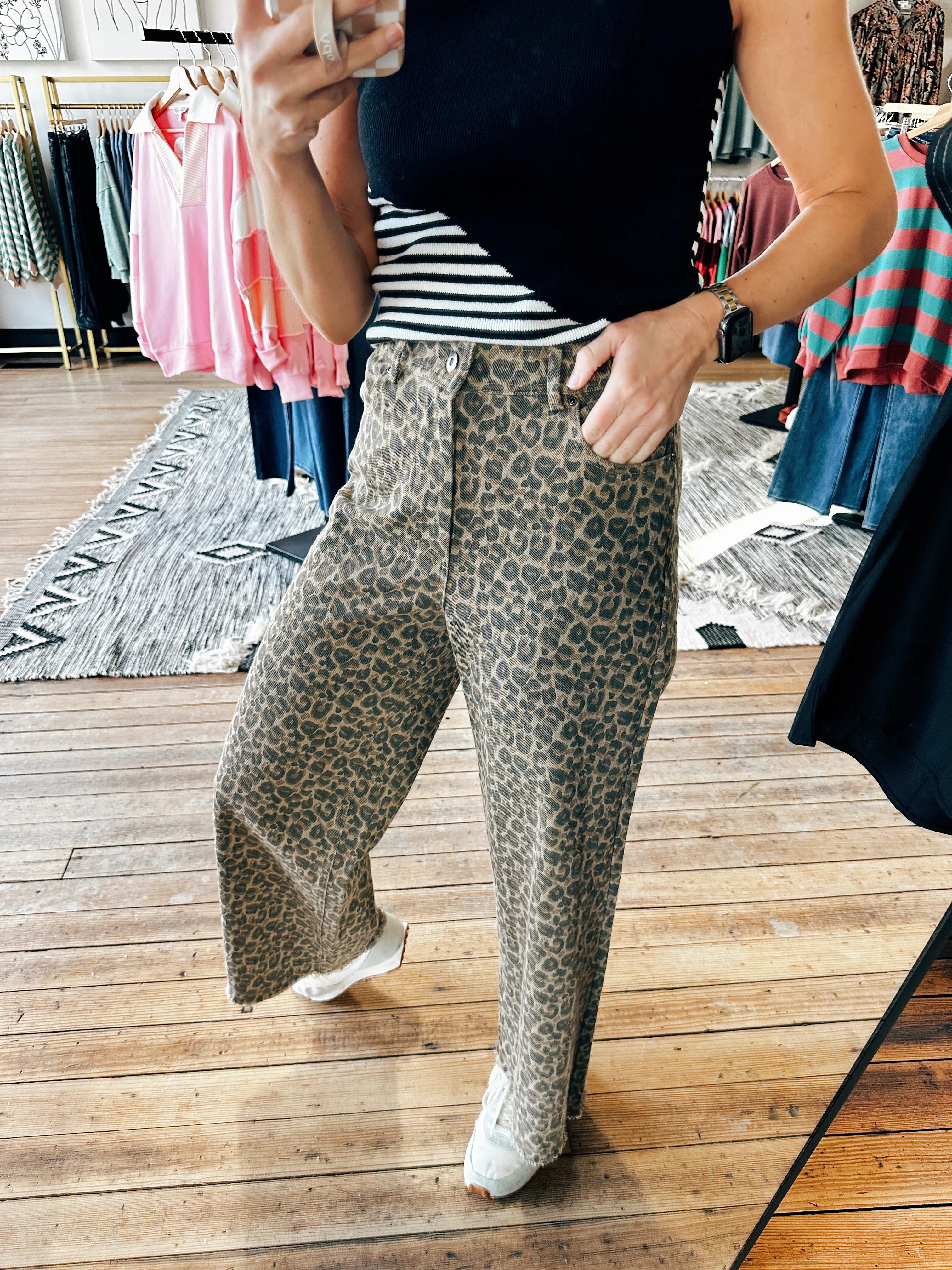 Jane's Animal Print Wide Leg Pants