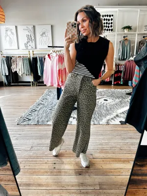 Jane's Animal Print Wide Leg Pants