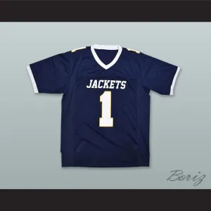 Jarrett Stidham 1 Stephenville High School Yellow Jackets Navy Blue Football Jersey