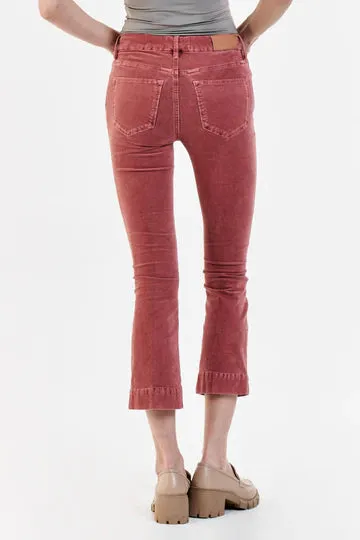 JEANNE SUPER HIGH RISE CROPPED FLARE CORDUROY PANTS CINNAMON