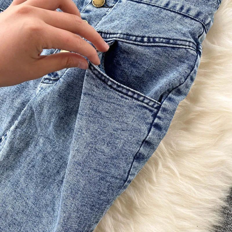 Jeans Vest Skirts Sets