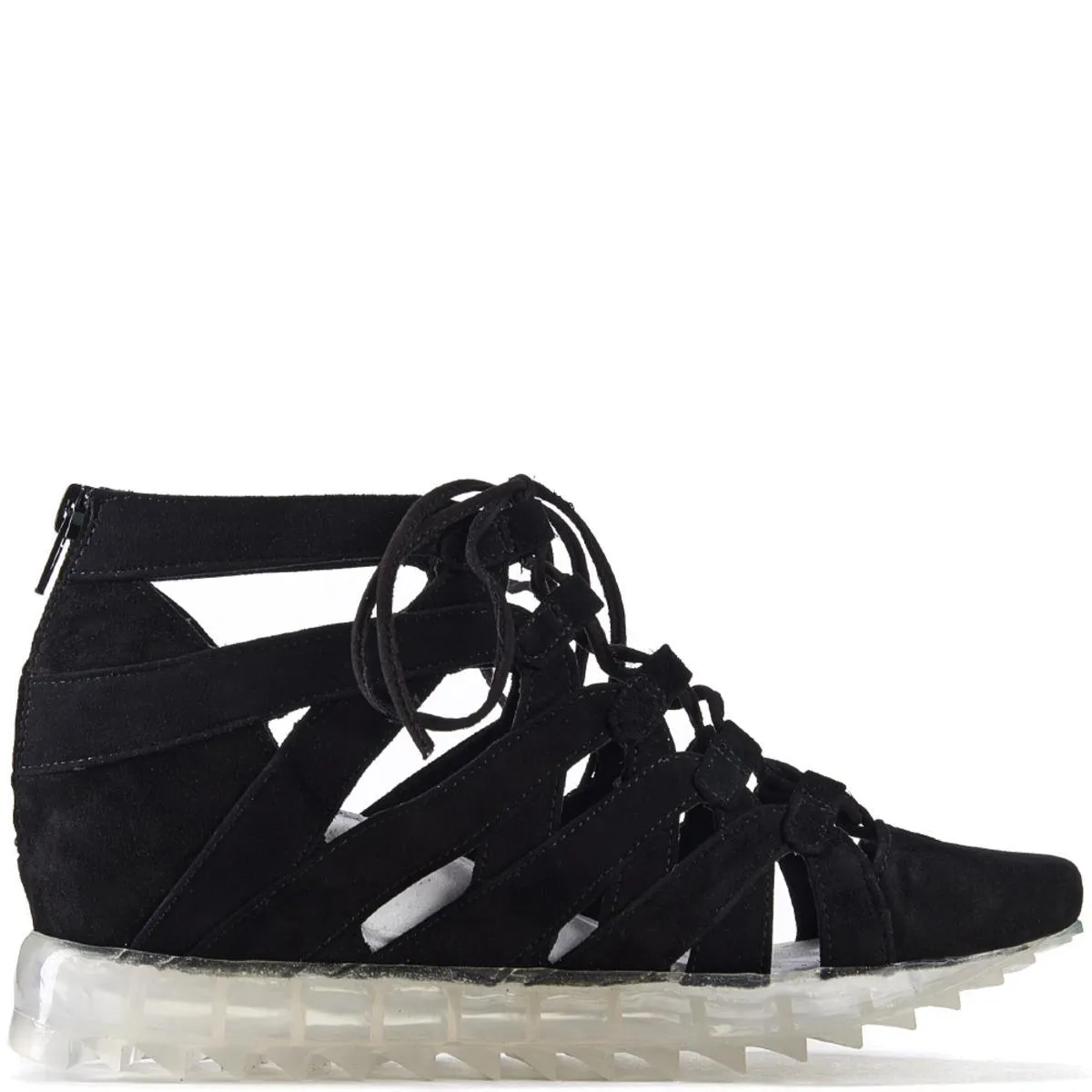 Jeffrey Campbell Appian Black Suede Sneakers BLACK