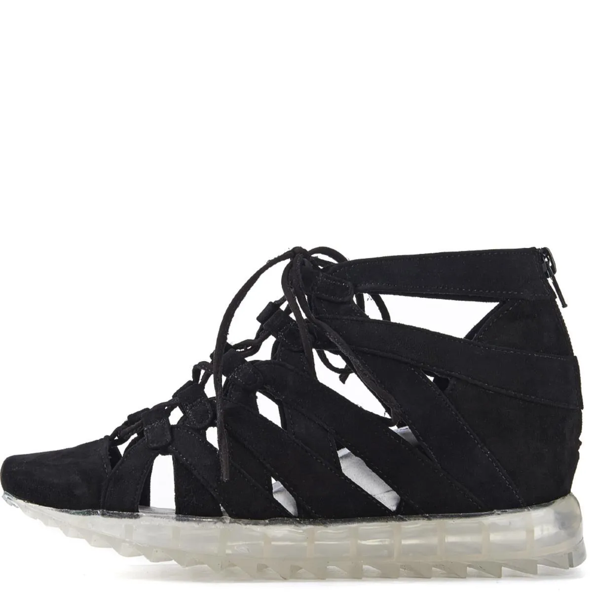 Jeffrey Campbell Appian Black Suede Sneakers BLACK
