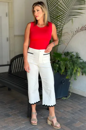 Jolee Ric Rac Cropped Pants
