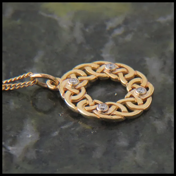 Josephine's Knot Pendant with Diamonds in Gold