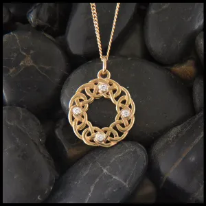 Josephine's Knot Pendant with Diamonds in Gold