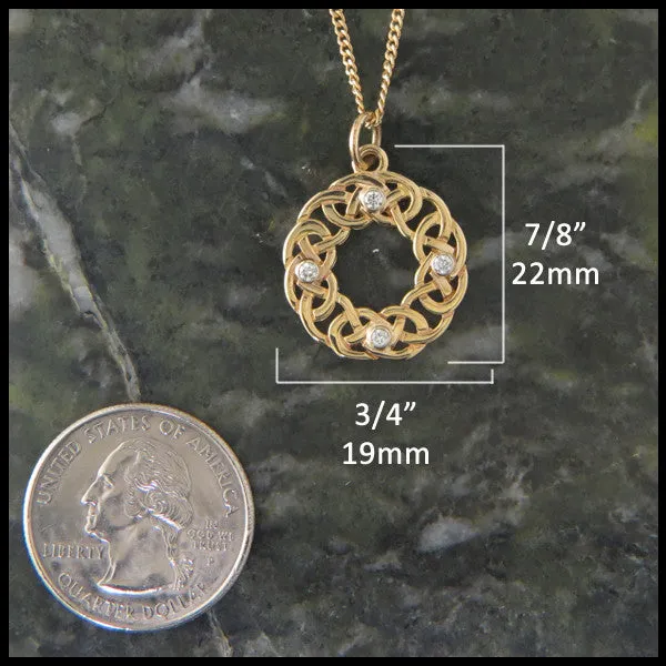 Josephine's Knot Pendant with Diamonds in Gold