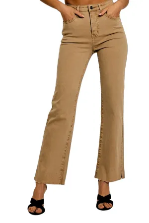 Josey Ray High Rise Raw Hem Jeans in Cocoa