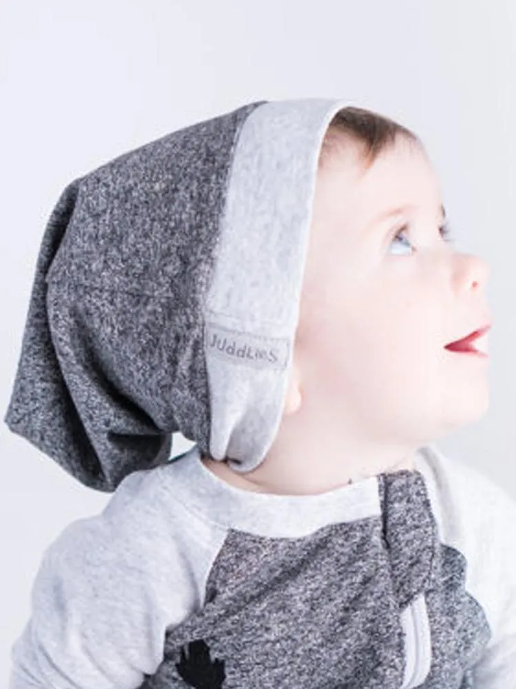 Juddlies - Organic Baby Playsuit Sleepsuit with Double Zip - Raglan Collection - Graphite Black/Grey