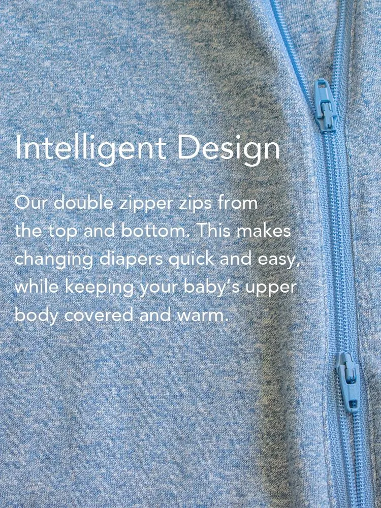 Juddlies - Organic Baby Playsuit Sleepsuit with Double Zip - Raglan Collection - Graphite Black/Grey