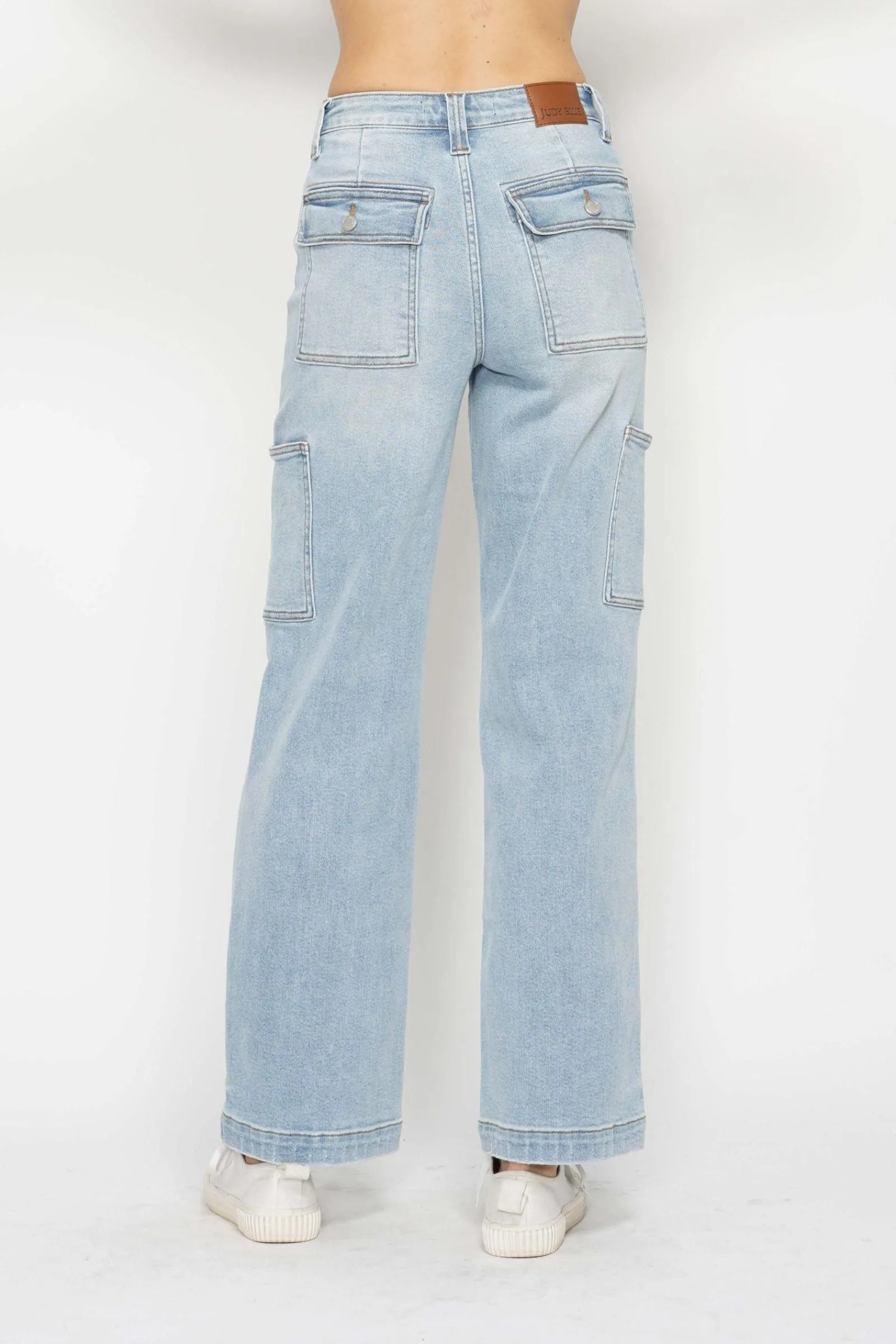 Judy Blue High Rise Cargo Wide Leg Jeans