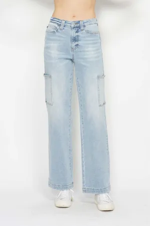Judy Blue High Rise Cargo Wide Leg Jeans