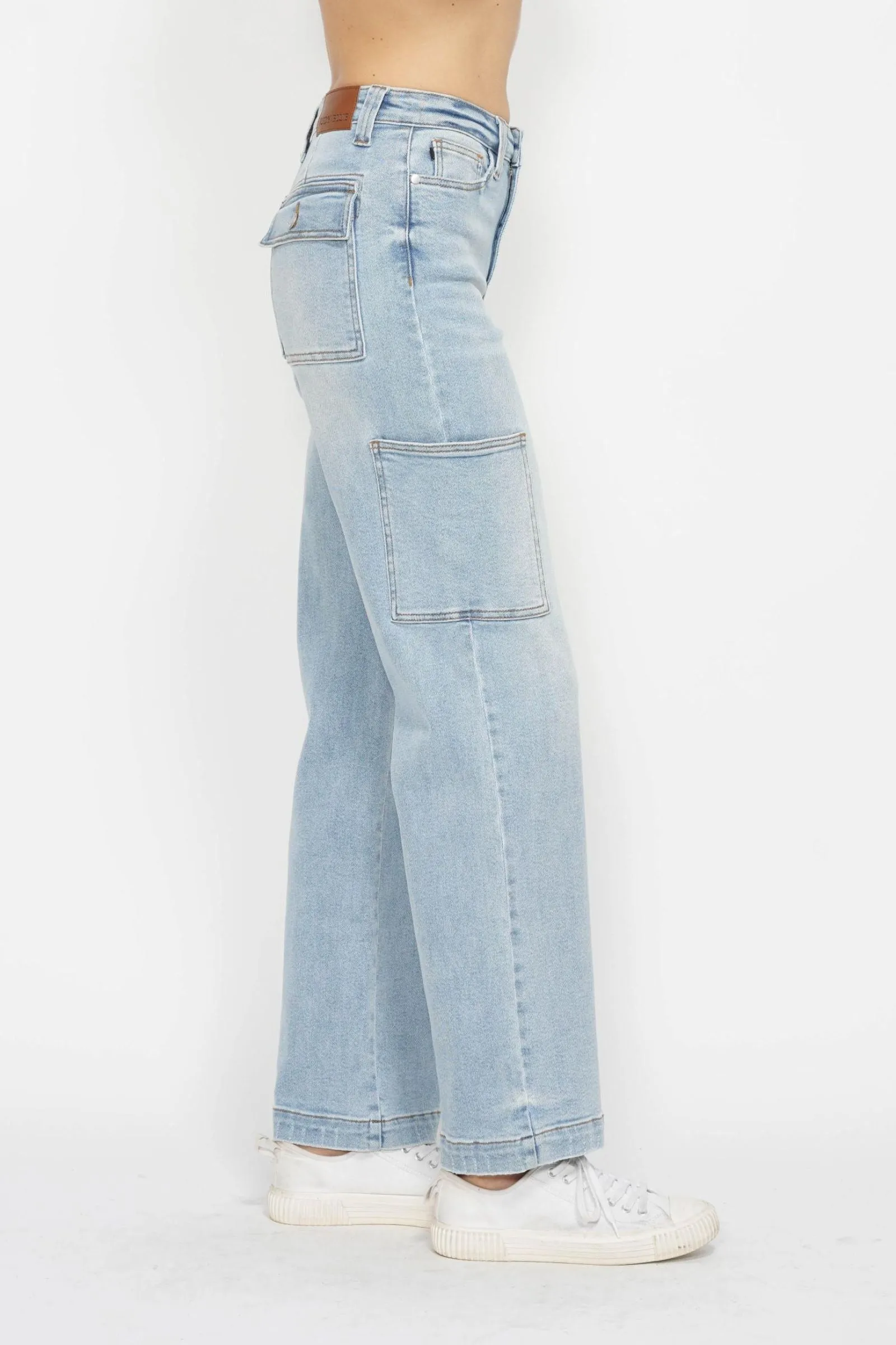 Judy Blue High Rise Cargo Wide Leg Jeans