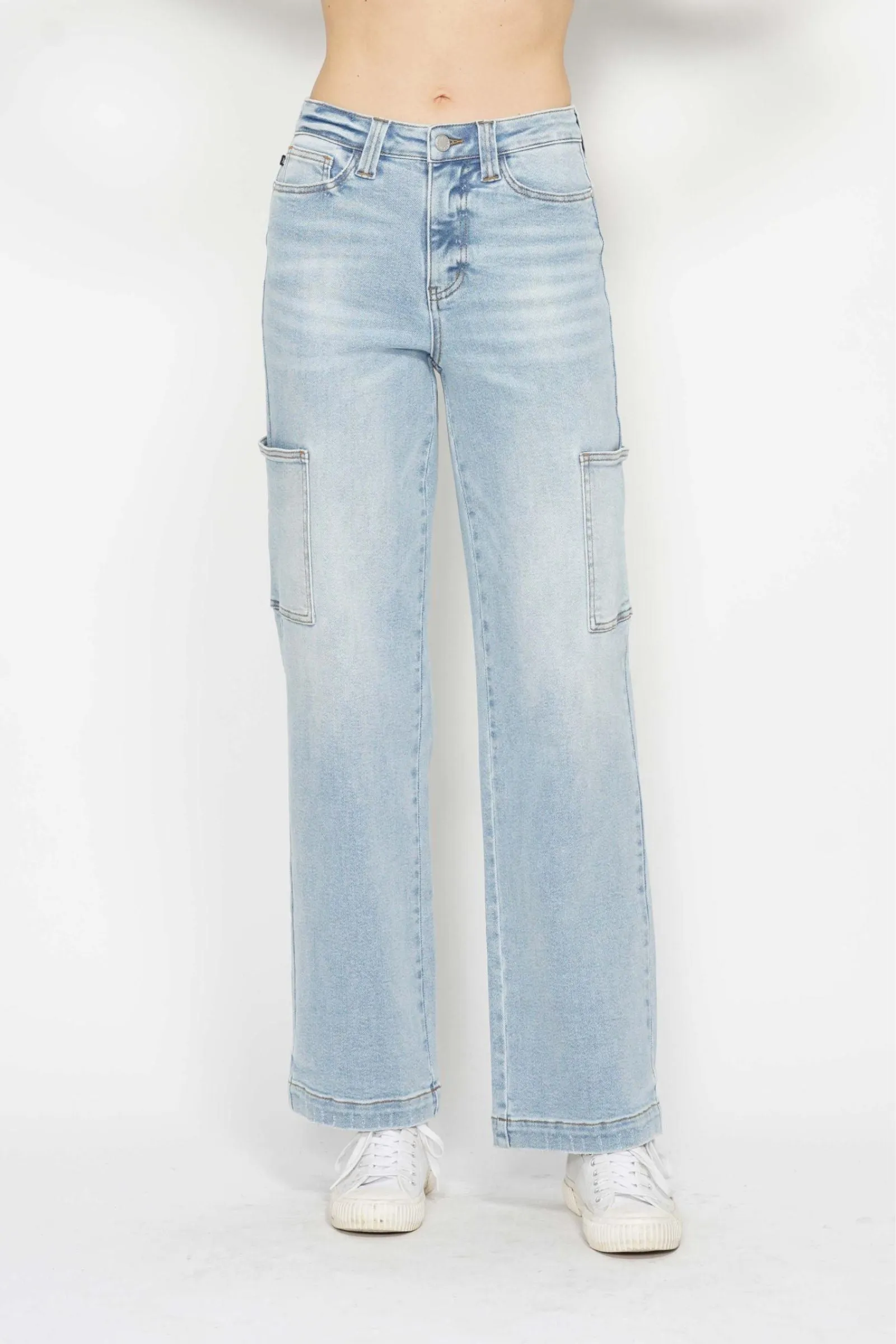 Judy Blue High Rise Cargo Wide Leg Jeans