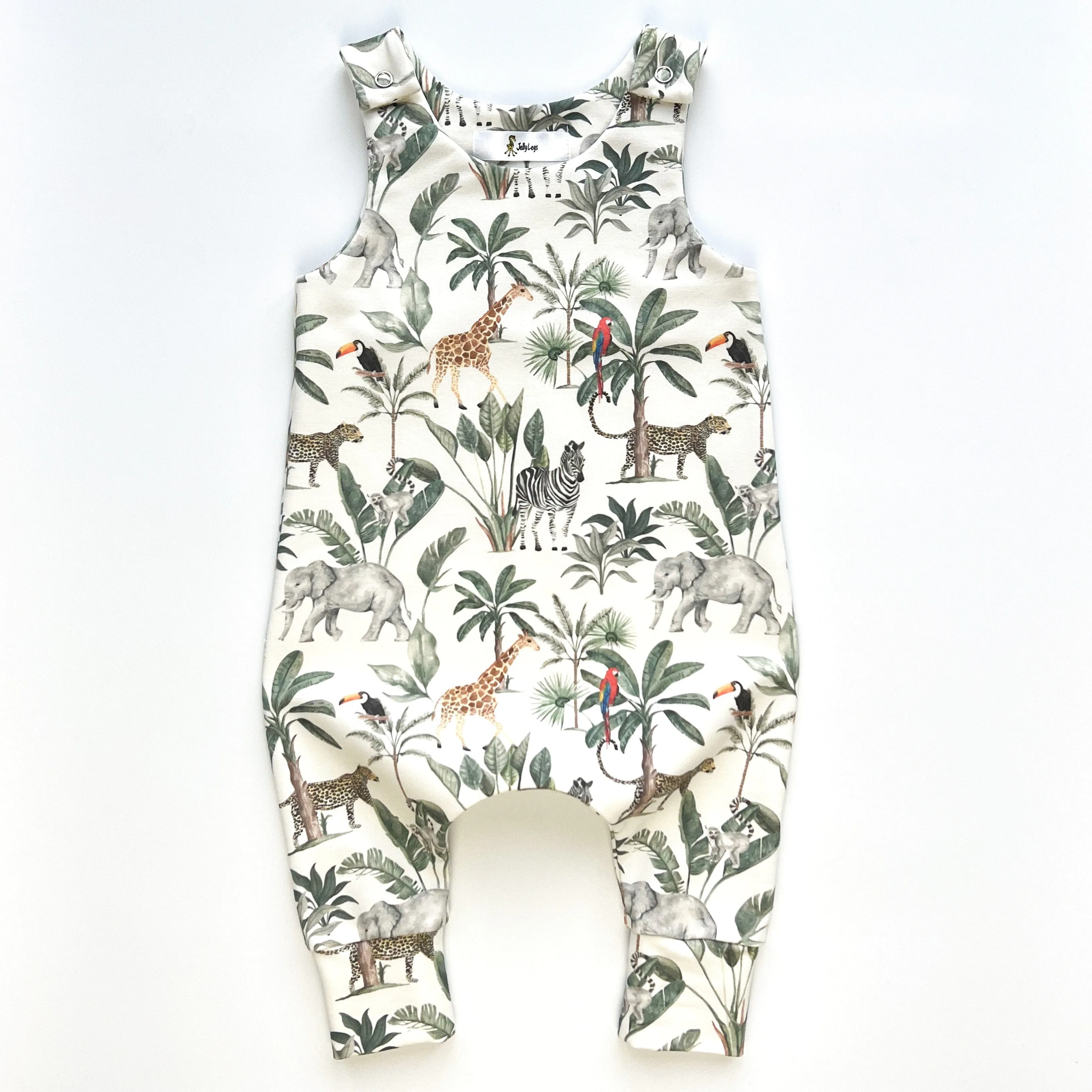 JUNGLE DUNGAREE ROMPER