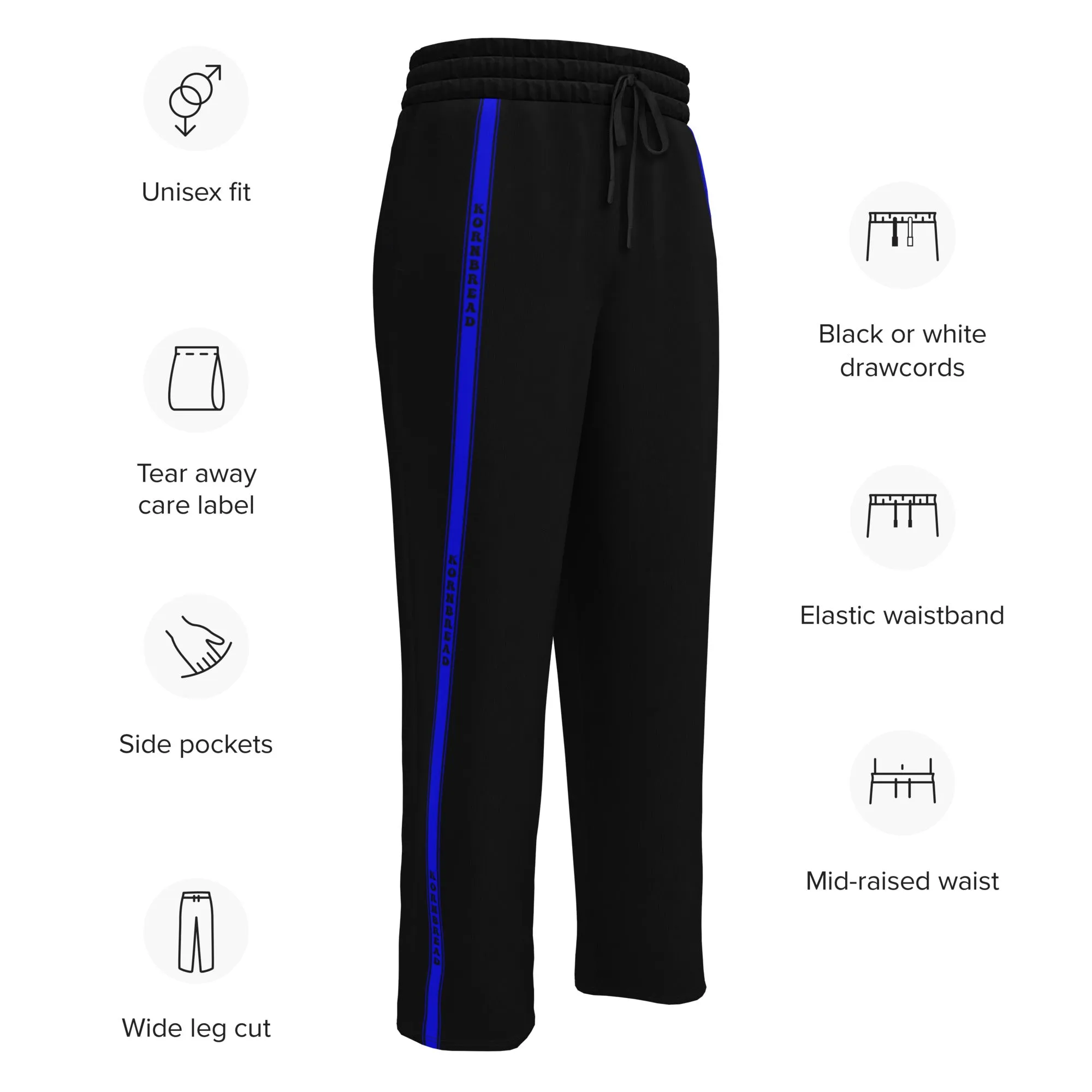 KBBNG Blue Stripe Wide-Leg Joggers