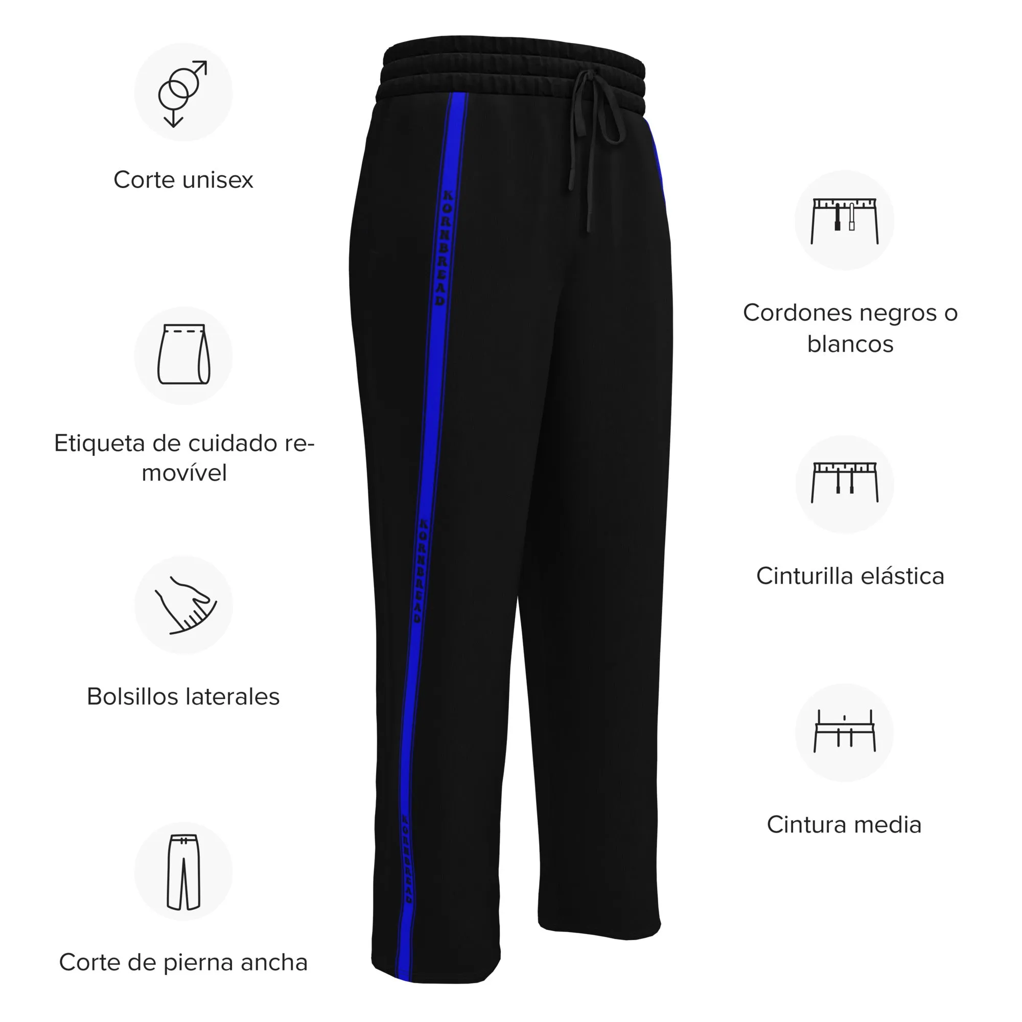 KBBNG Blue Stripe Wide-Leg Joggers