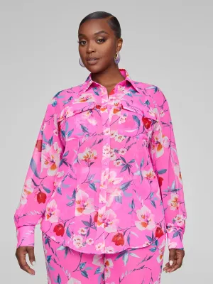 Kristen Floral Print Button-Down Shirt