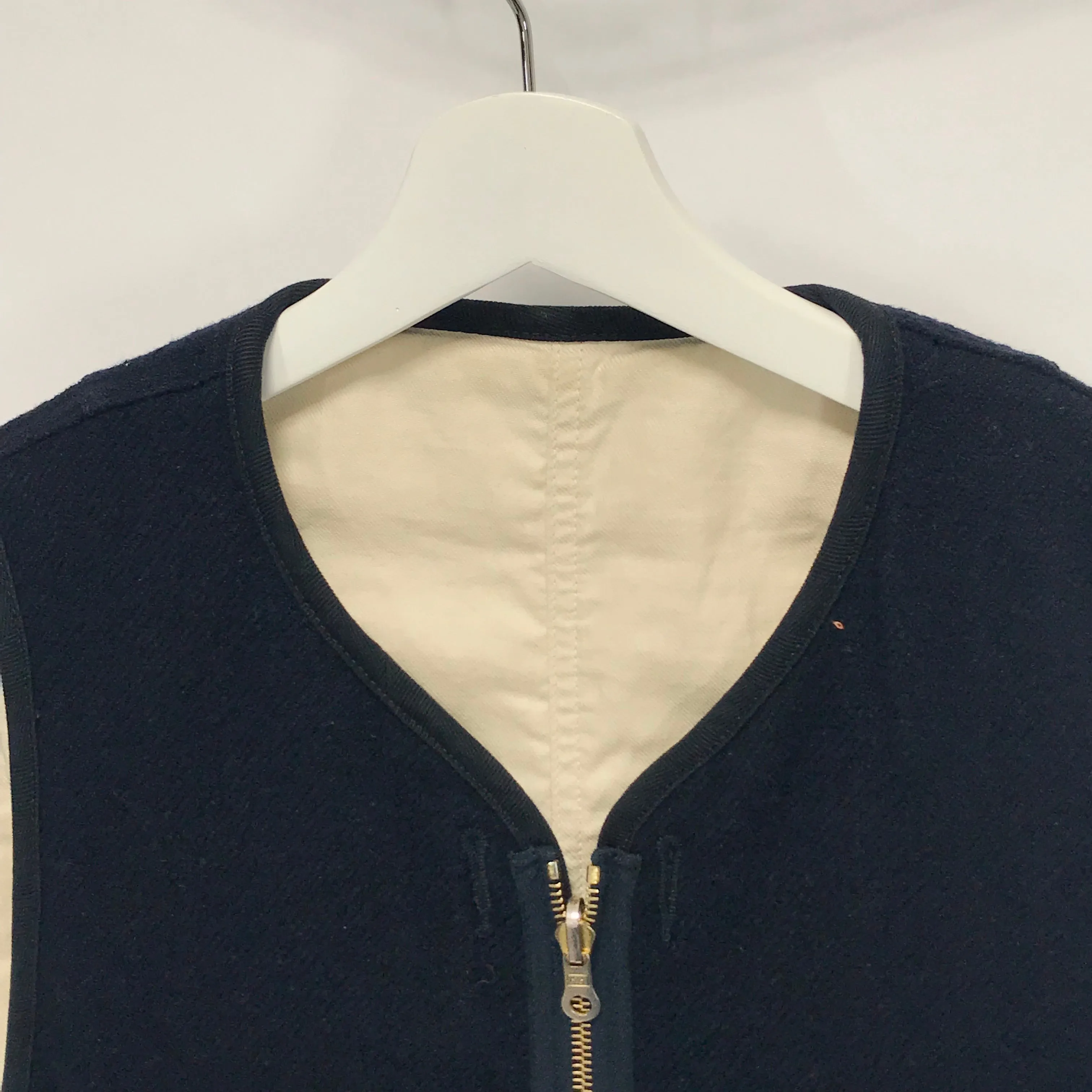 [L] Visvim 18AW WAWONA DOWN VEST (W/LI NEP TWEED) Navy