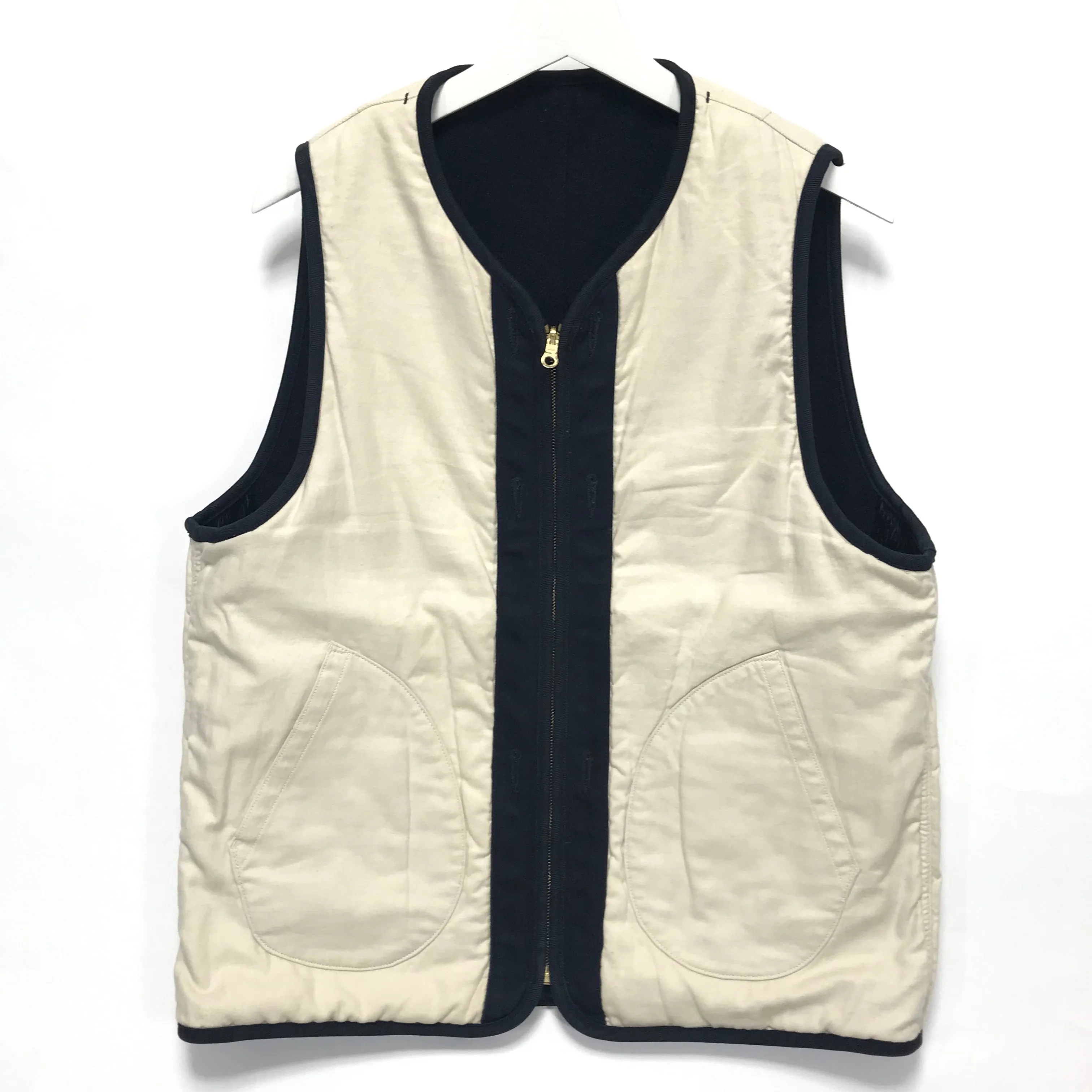 [L] Visvim 18AW WAWONA DOWN VEST (W/LI NEP TWEED) Navy
