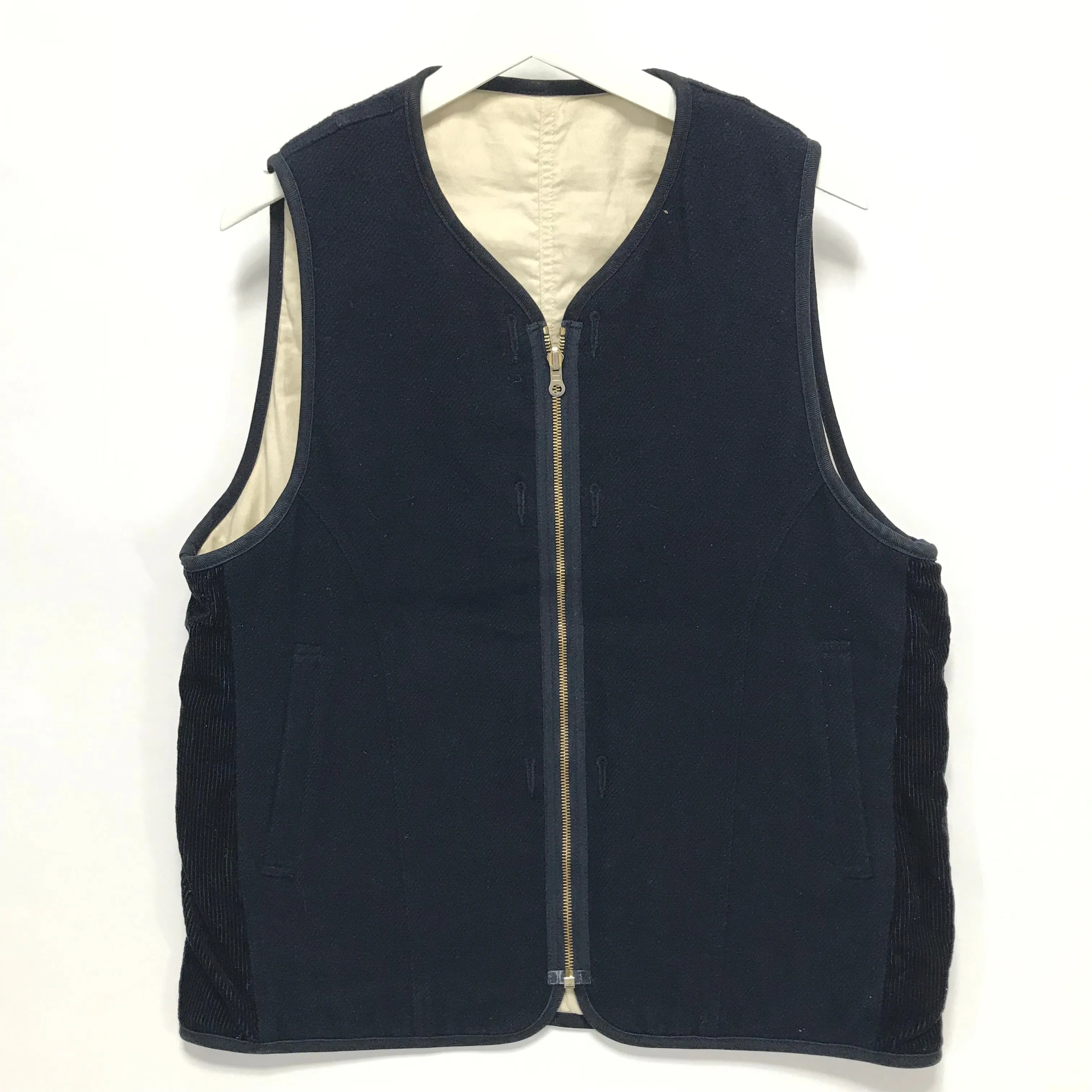 [L] Visvim 18AW WAWONA DOWN VEST (W/LI NEP TWEED) Navy