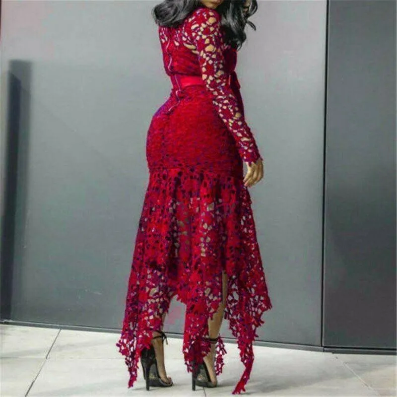 Lace Ladies Bodycon Plus Size Dress