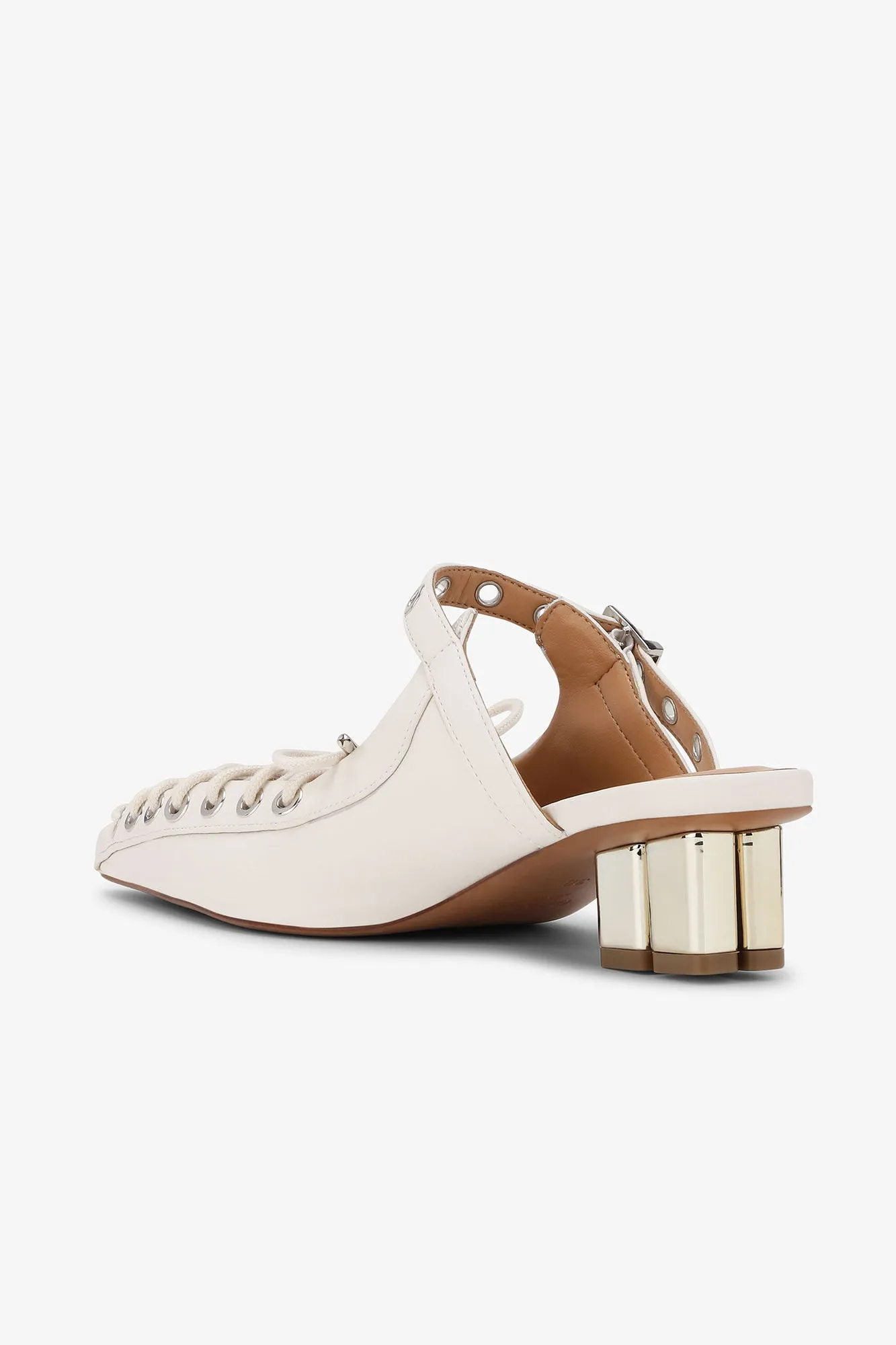 Lace-Up Mules | Egret