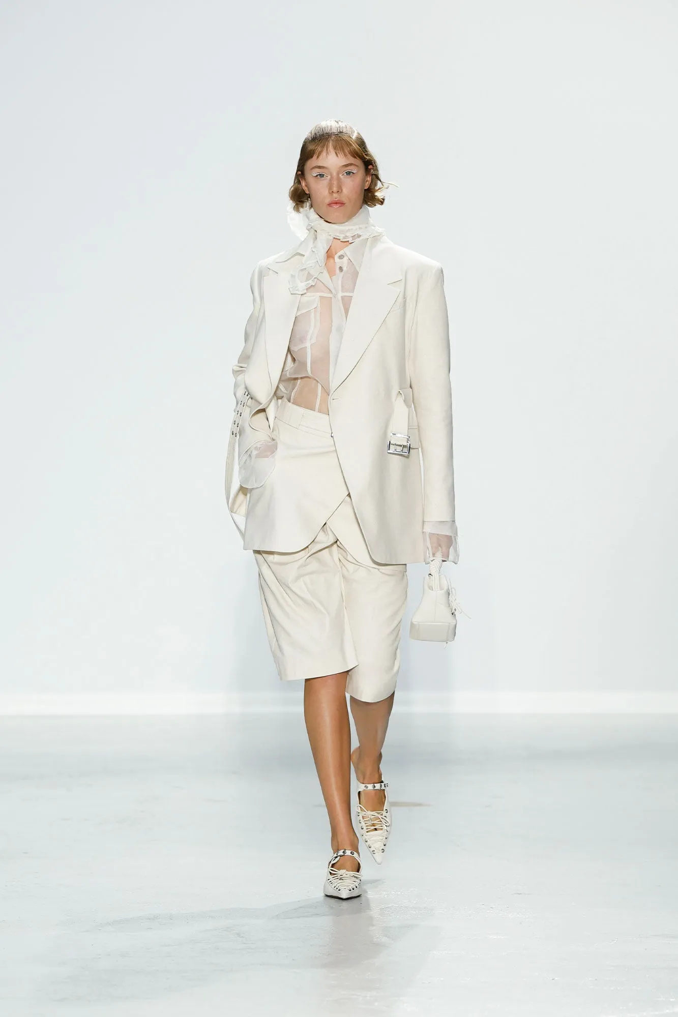 Lace-Up Mules | Egret