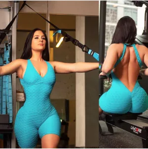 Ladies Stretchy Yoga Set Sport Casual Rompers