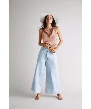 Landry Wide Leg Crop Bay Blue