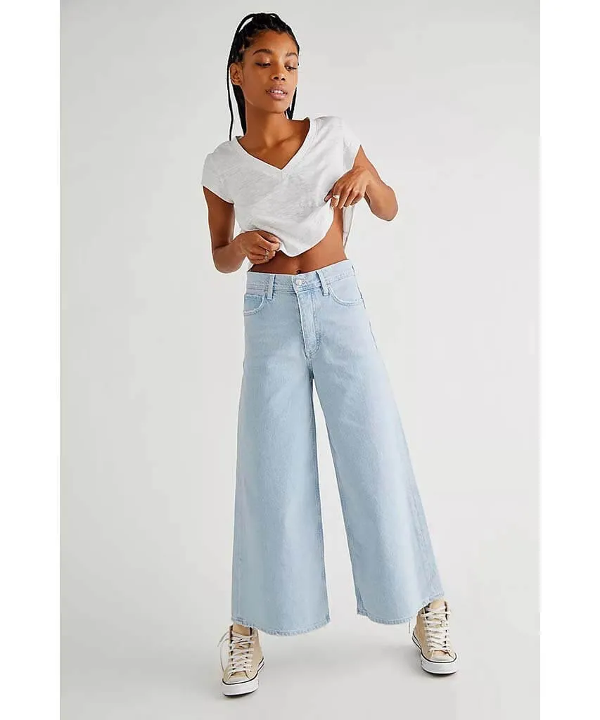 Landry Wide Leg Crop Bay Blue