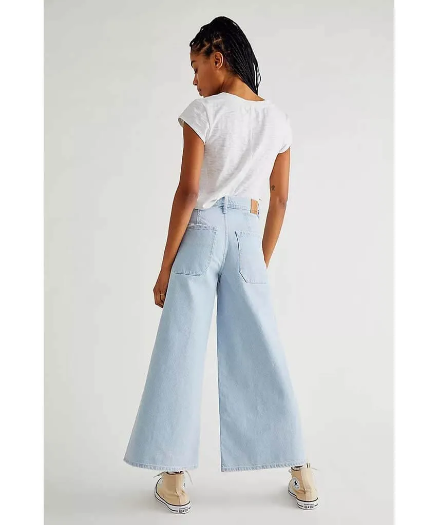 Landry Wide Leg Crop Bay Blue