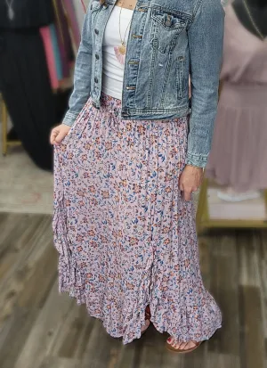 Lavender Floral Maxi Skirt * on sale