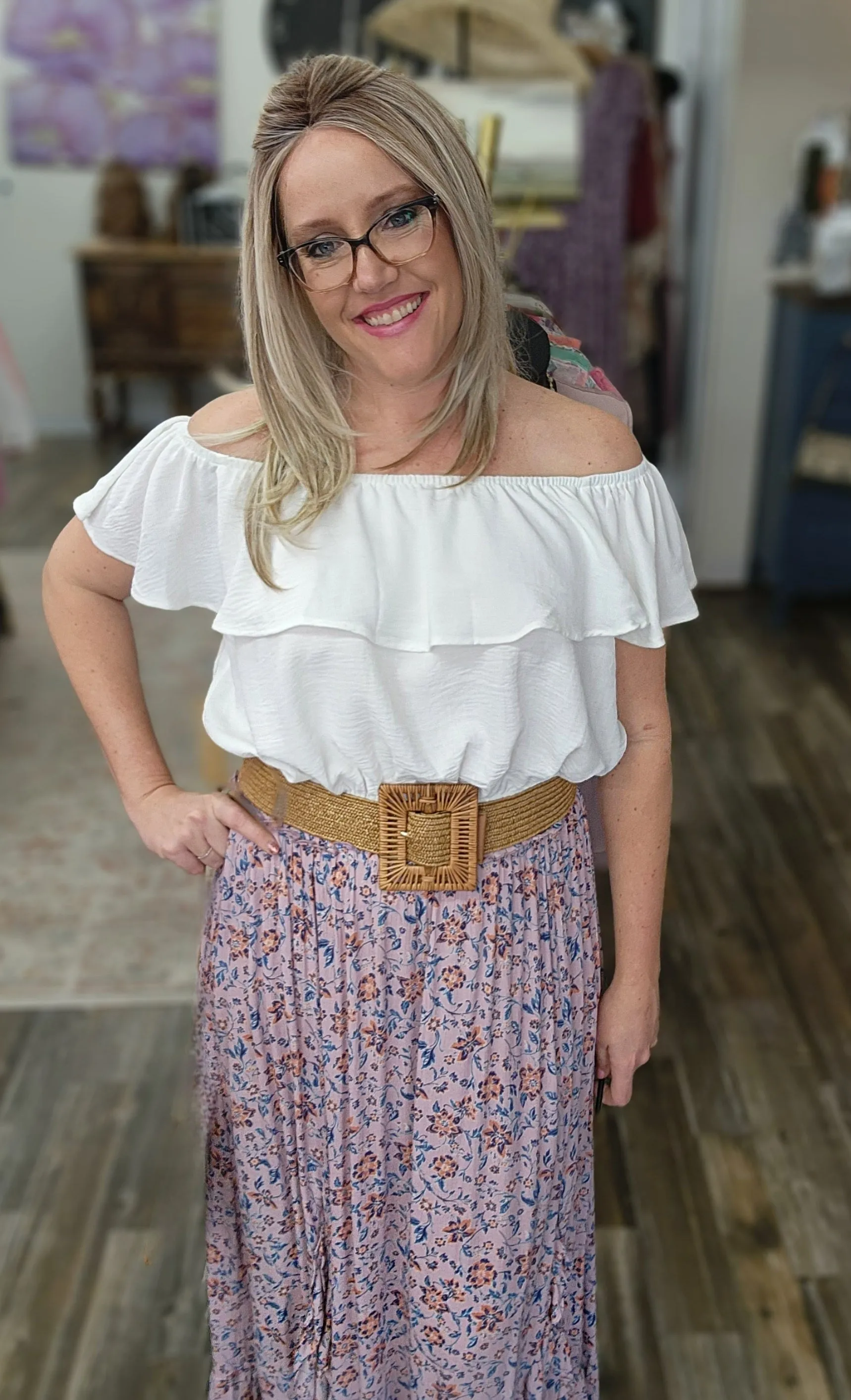 Lavender Floral Maxi Skirt * on sale