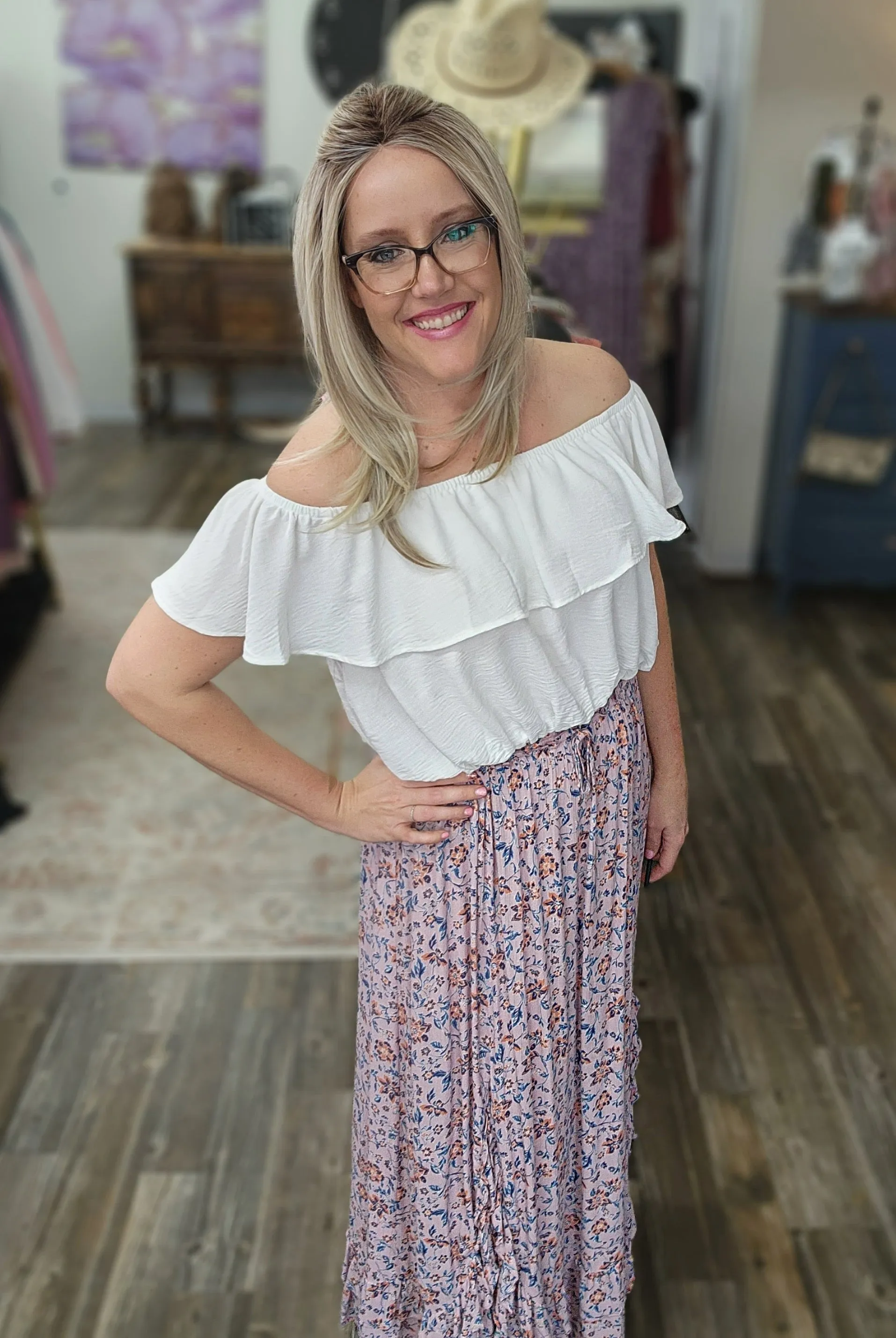 Lavender Floral Maxi Skirt * on sale