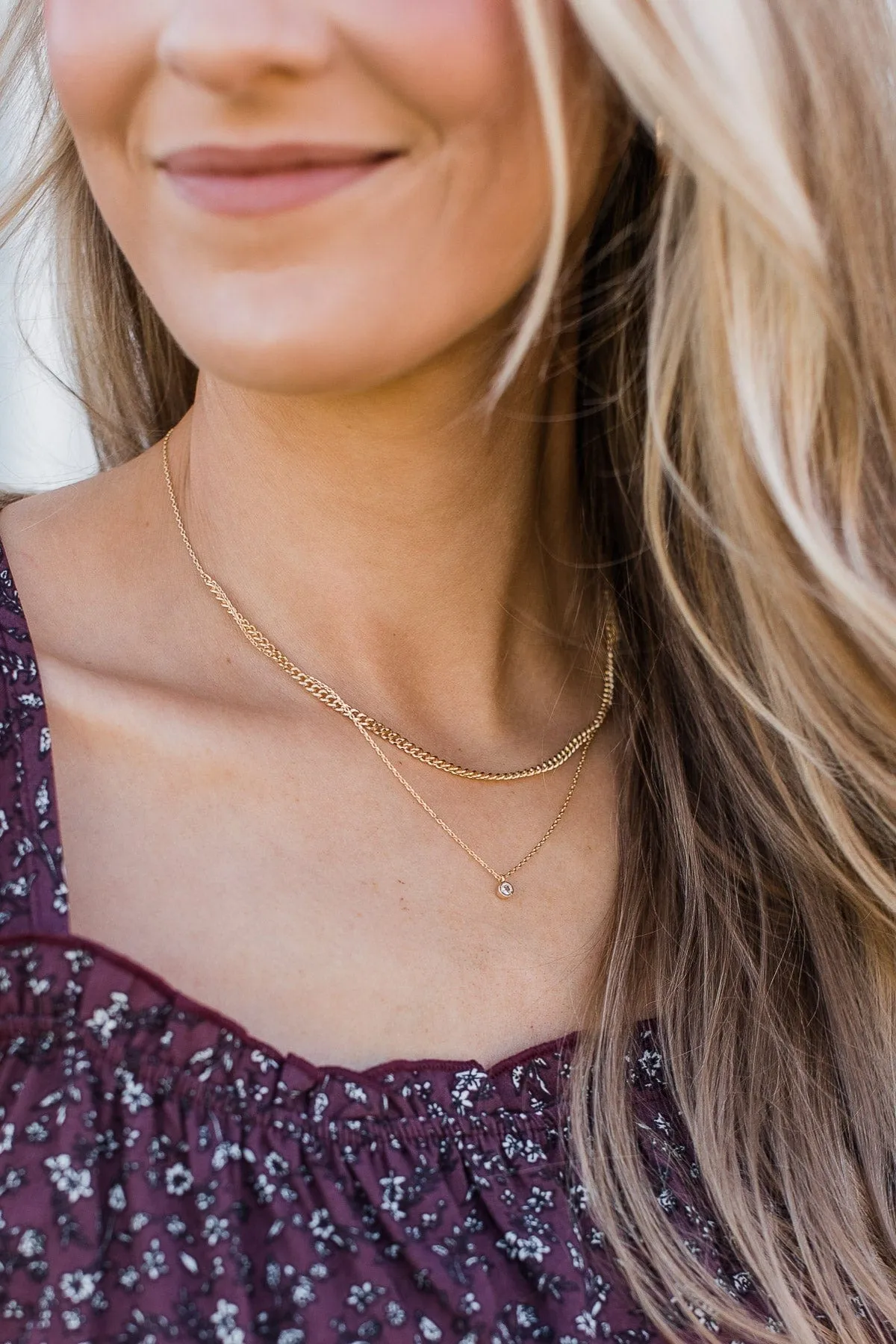 Lavish Looks 2-Tier Necklace- Gold