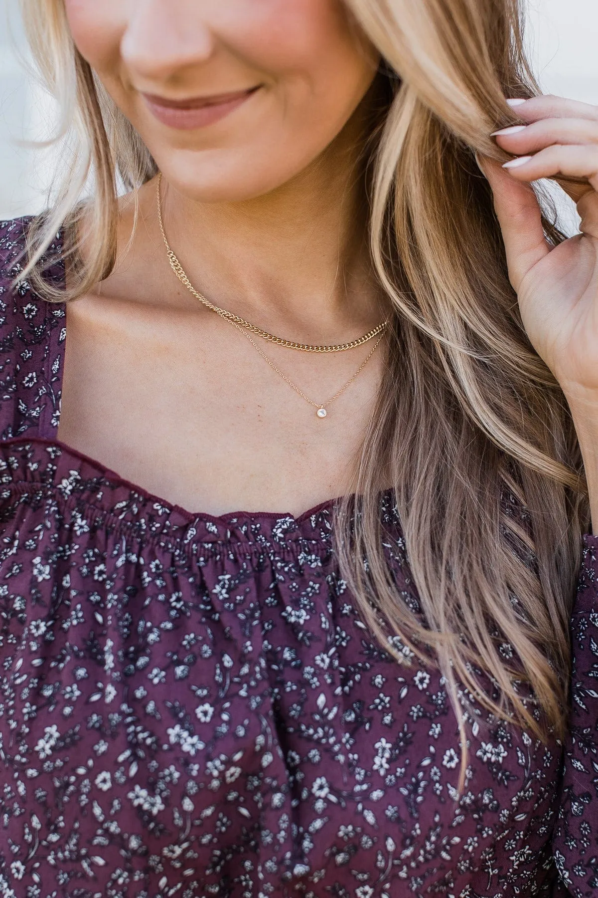 Lavish Looks 2-Tier Necklace- Gold