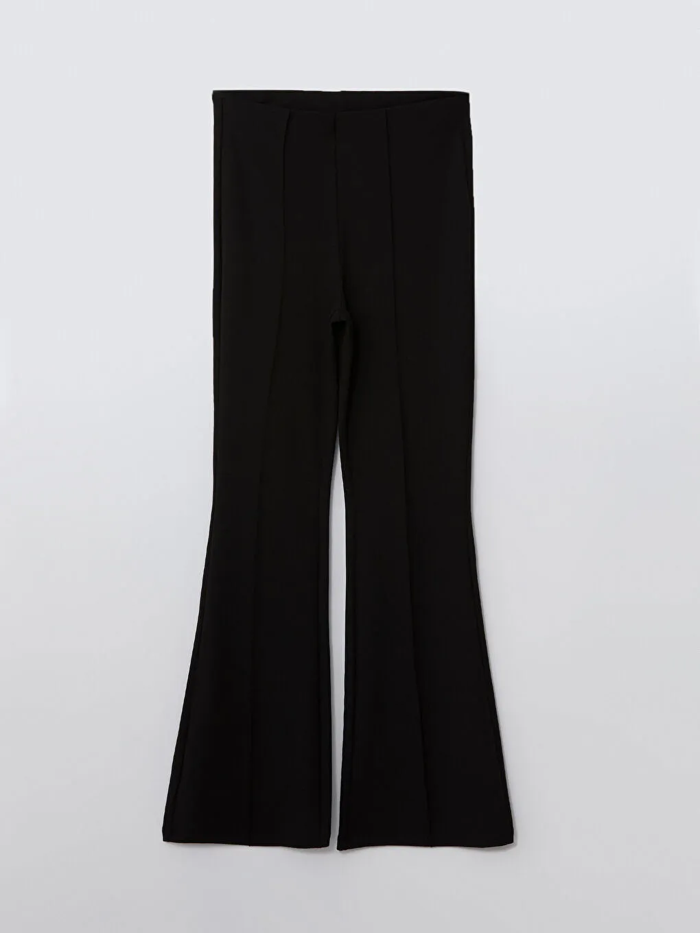 LCW Modest Black Slim Fit Wide Leg Women Trousers