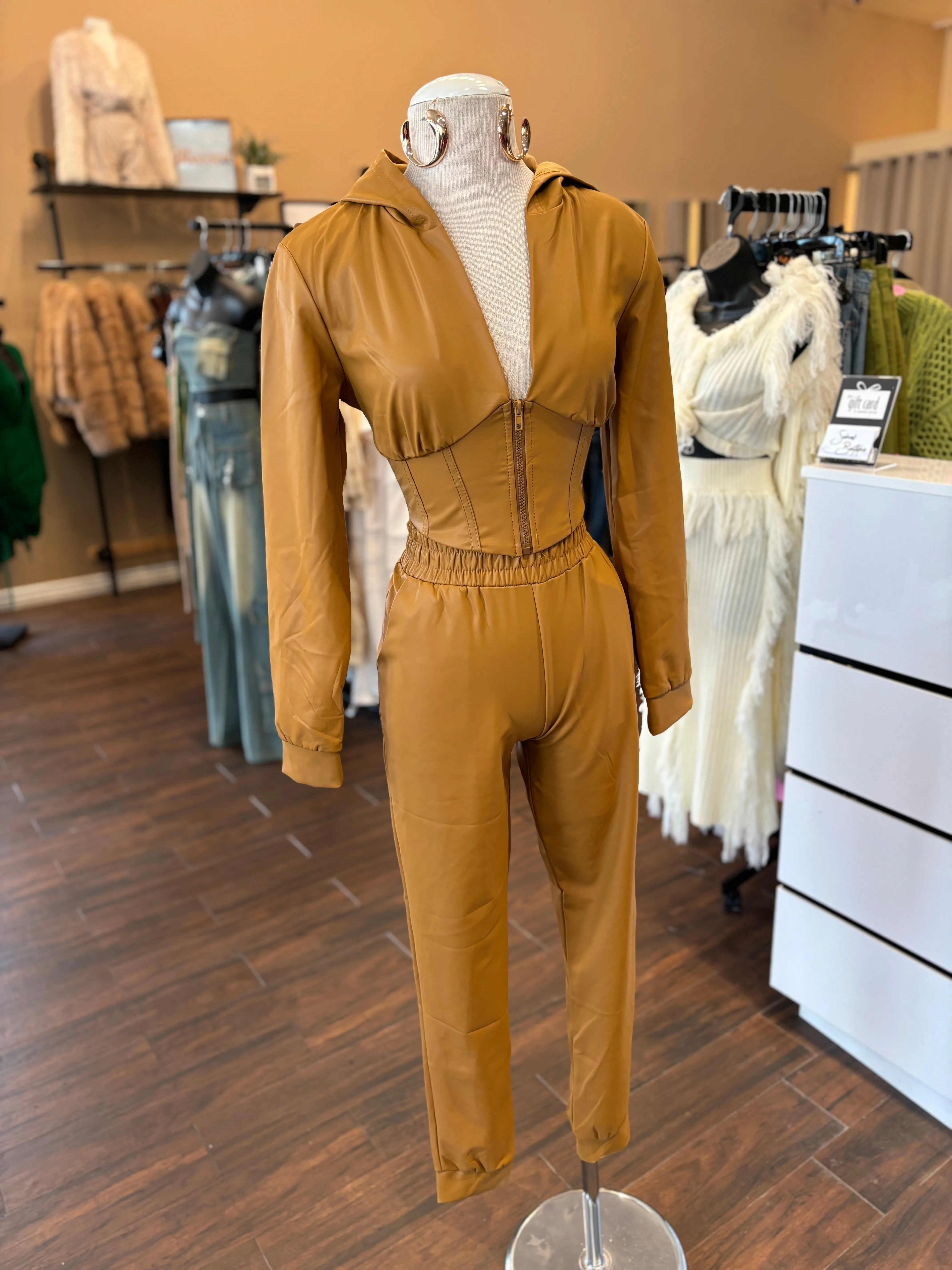 Leather Pants Set