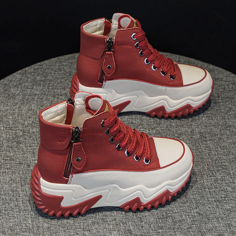 Leather Platform Sneakers for Women
